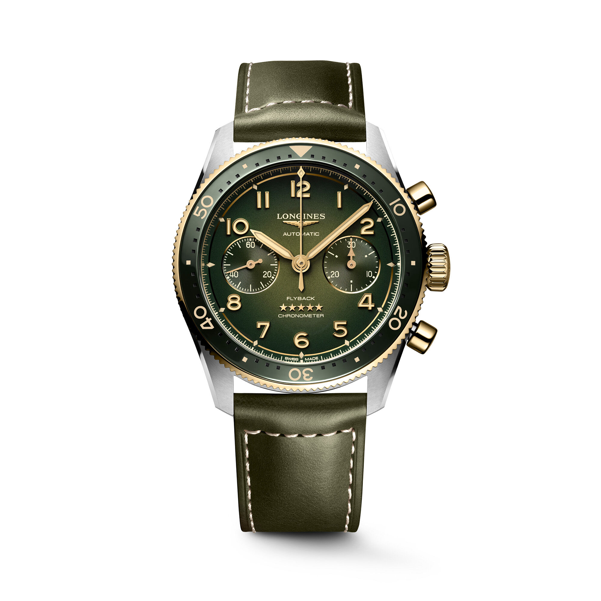 Spirit Flyback Automatic Chronograph 42 mm Stainless Steel and Yellow Gold  L3.821.5.53.2